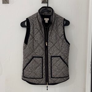J. Crew Black and White Chevron Vest